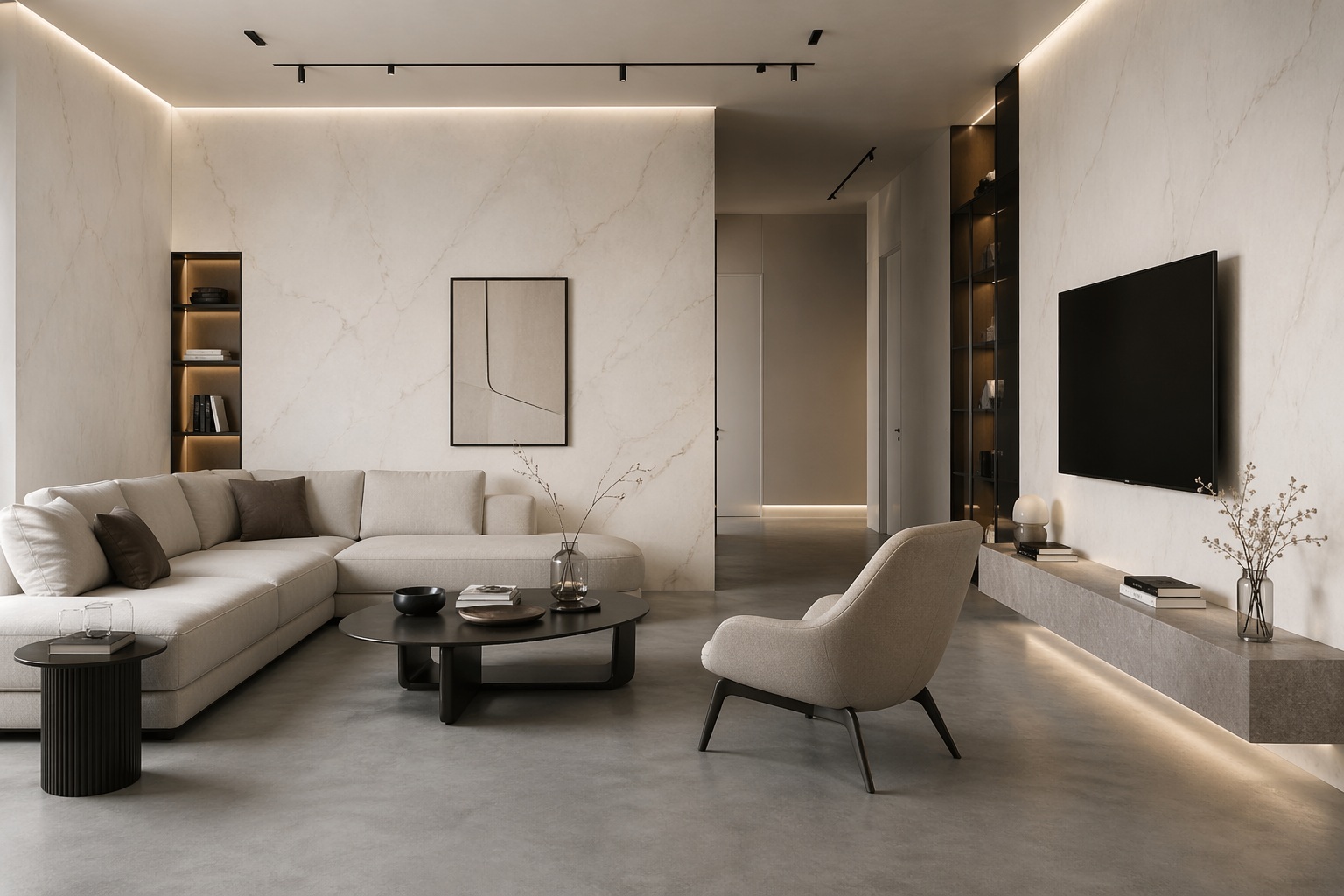 микроцемент с эффектом мрамора