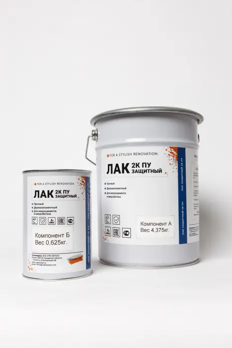 Защитный двухкомпонентный Лак 2К ПУ (А+Б) CZEMENTART 5 кг