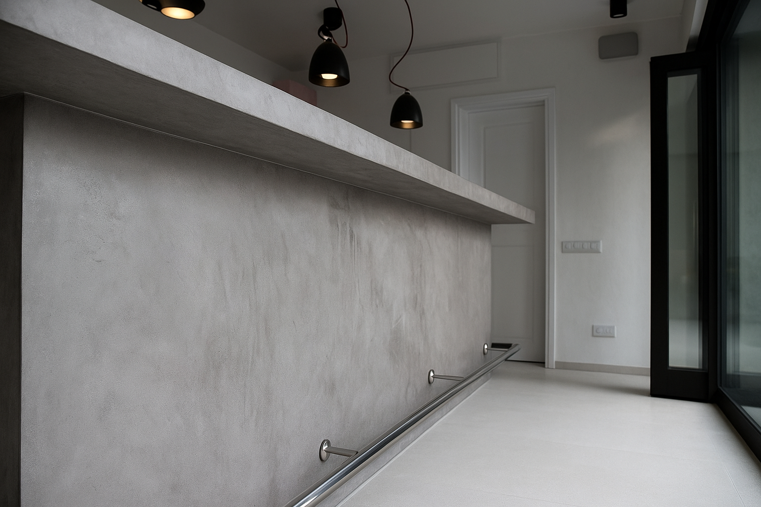 микроцемент на кухне интерьер