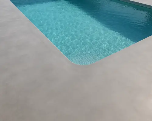 Микроцемент на открытом воздухе (экстерьер): фасады, террасы, бассейны